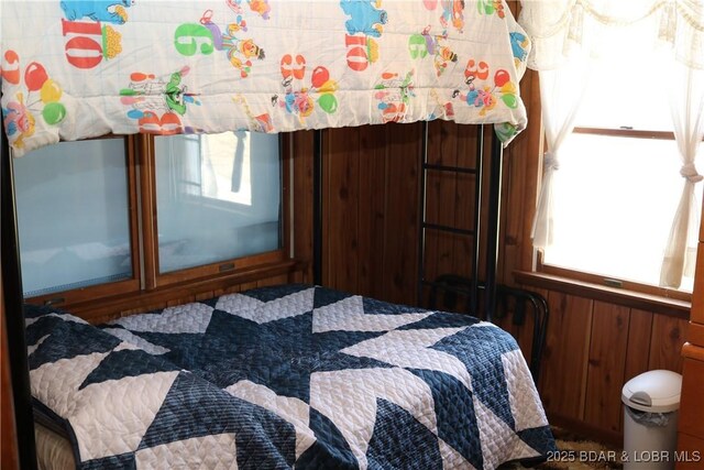 30718 Honeysuckle Rd, Gravois Mills, MO 65037 - bedroom with wood walls