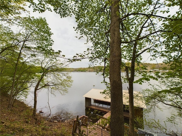 24930 Leona Ln, Versailles, MO 65084 - water view featuring a boat dock