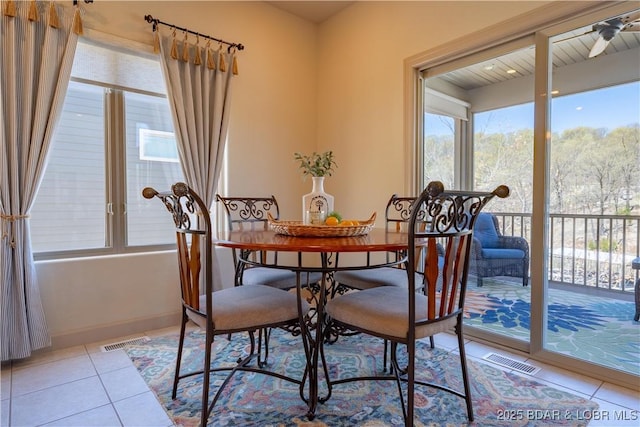 6605 Saint Moritz Dr, Osage Beach, MO 65065 - dining area featuring plenty of natural light, visible vents, and light tile patterned floors