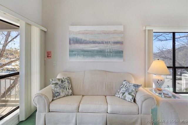 living room with a healthy amount of sunlight