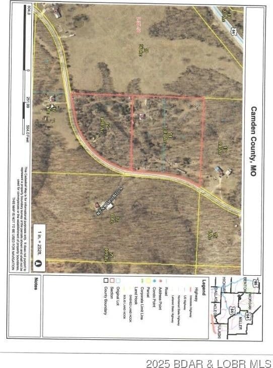 3053 Doc Ridgeway Dr, Roach, MO 65787 - aerial view of property's location featuring property parcel outlined