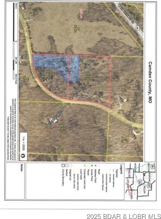 3053 Doc Ridgeway Dr, Roach, MO 65787 - map of property location with property parcel outlined