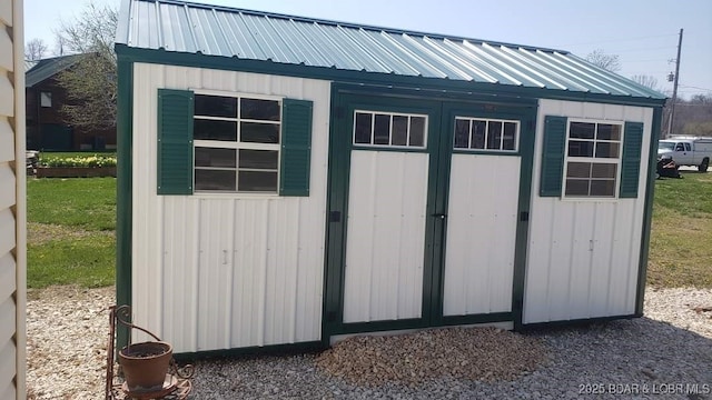 view of shed