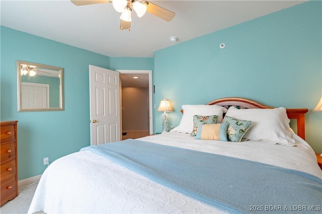 245 Bristol Bay Dr Unit 2B, Lake Ozark, MO 65049 - carpeted bedroom featuring a ceiling fan and baseboards
