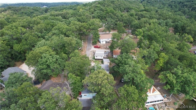 bird's eye view with a view of trees