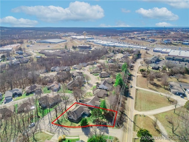 3796 Meadow Ln, Osage Beach, MO 65065 - aerial perspective of suburban area with property boundaries highlighted