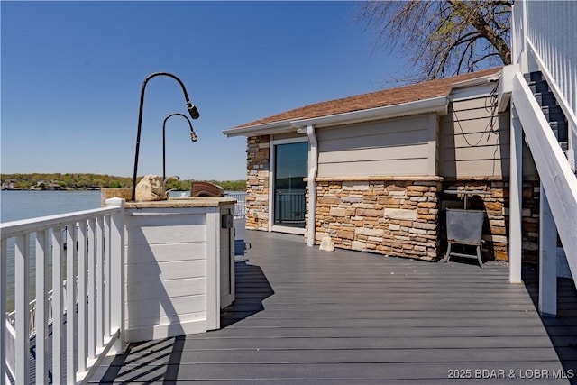 4956 Shorewood Dr, Osage Beach, MO 65065 - wooden deck with a water view