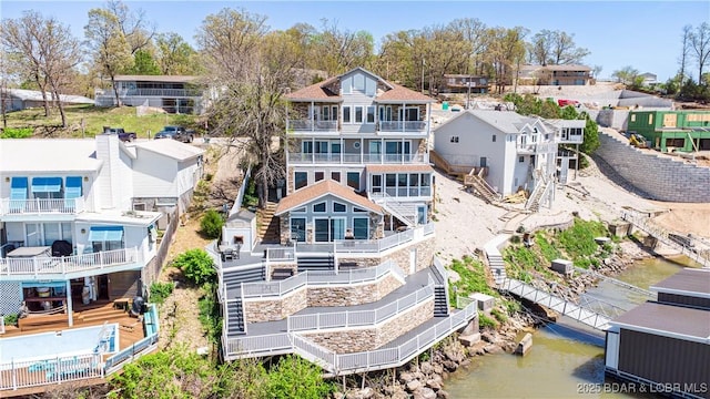 4956 Shorewood Dr, Osage Beach, MO 65065 - birds eye view of property with a residential view and a water view