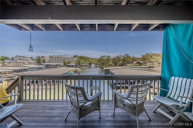 6570 Pelican Dr Unit 404, Osage Beach, MO 65065 - wooden deck featuring a water view