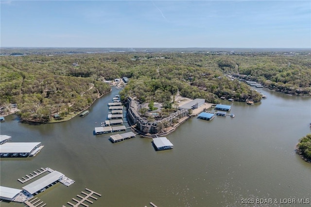 6570 Pelican Dr Unit 404, Osage Beach, MO 65065 - bird's eye view of a heavily wooded area and a large body of water