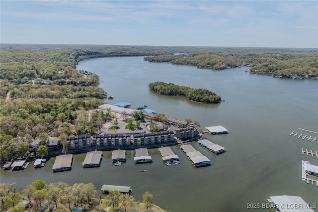 6570 Pelican Dr Unit 404, Osage Beach, MO 65065 - drone / aerial view of a nearby body of water and a forest