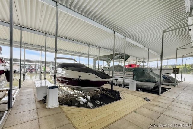 dock area with boat lift