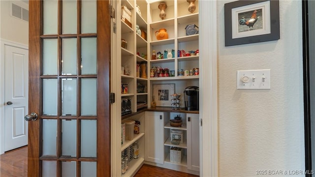 pantry with visible vents