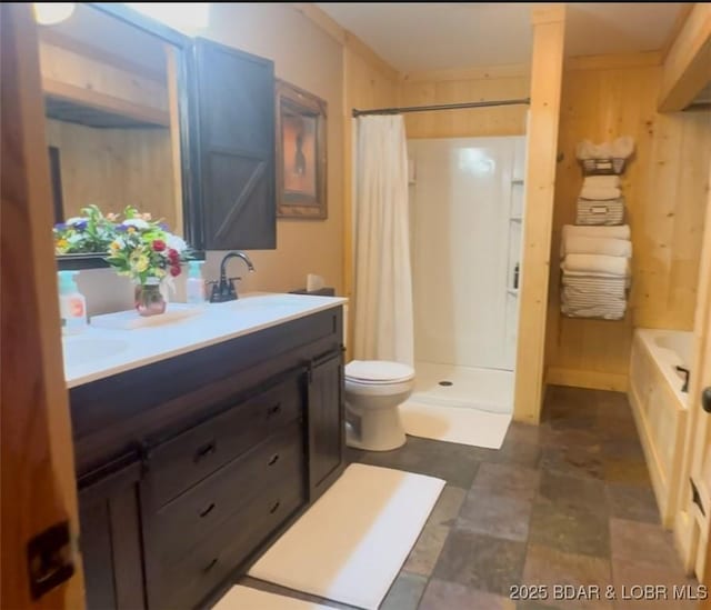 69985 US Highway 50, Tipton, MO 65081 - bathroom with toilet, a shower with curtain, and double vanity