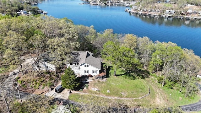 30993 Viewside Dr, Rocky Mount, MO 65072 - birds eye view of property featuring a water view