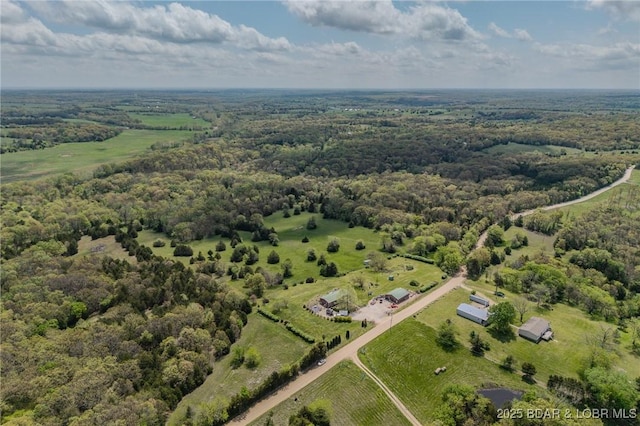 122 Simpson Rd, Urbana, MO 65767 - aerial view featuring a rural view and a forest view