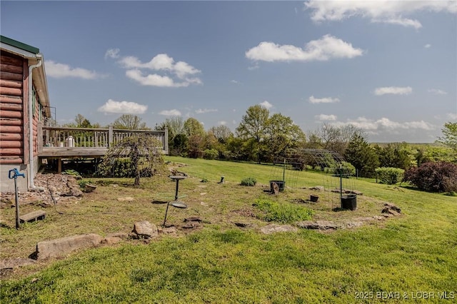 122 Simpson Rd, Urbana, MO 65767 - view of yard with a wooden deck