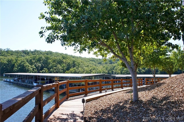 611 Lazy Days Rd Unit R-5, Osage Beach, MO 65065 - view of dock featuring a water view and a wooded view
