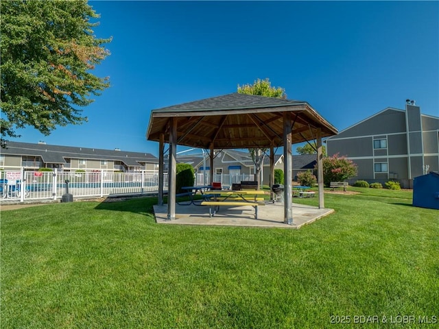 611 Lazy Days Rd Unit R-5, Osage Beach, MO 65065 - view of yard with a patio, a gazebo, fence, and a pool