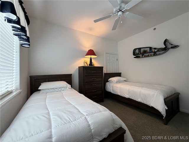 611 Lazy Days Rd Unit R-5, Osage Beach, MO 65065 - bedroom with carpet floors, ceiling fan, and lofted ceiling