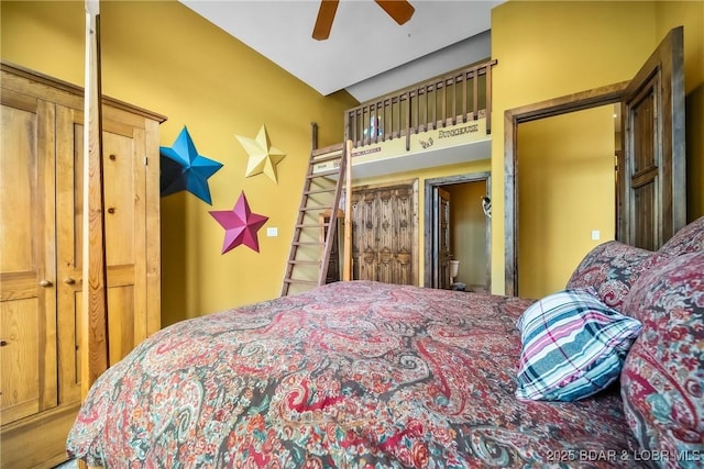32 Wild Pines Ct, Sunrise Beach, MO 65079 - bedroom with a ceiling fan