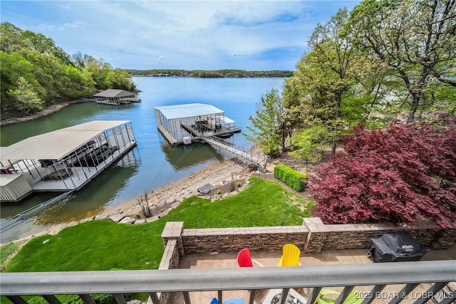 32 Wild Pines Ct, Sunrise Beach, MO 65079 - dock area featuring a water view
