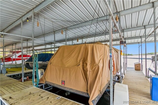 dock area with boat lift