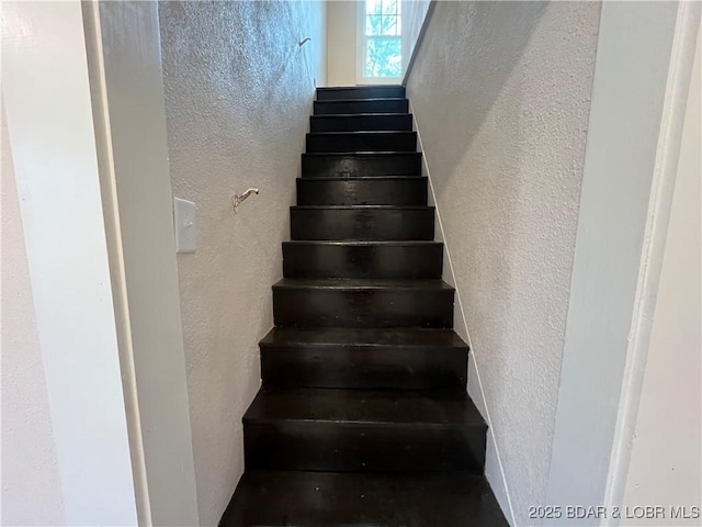 407 Cleveland St, Versailles, MO 65084 - stairs with a textured wall