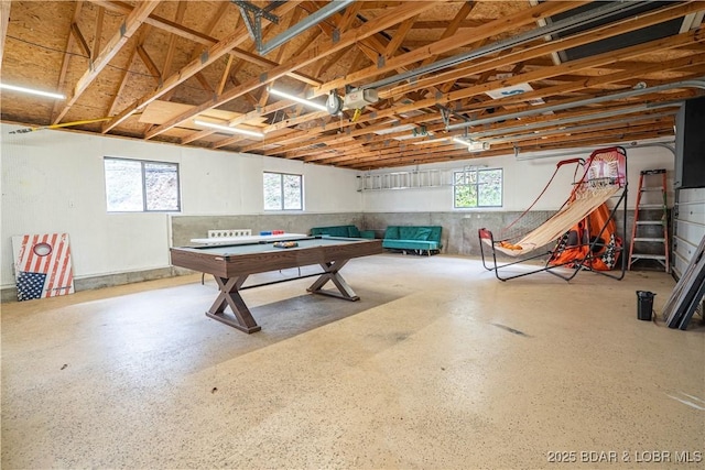 game room featuring pool table