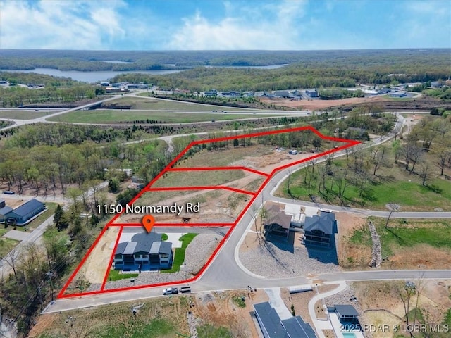 1152 Normandy Rd, Osage Beach, MO 65065 - aerial view of property and surrounding area with property parcel outlined