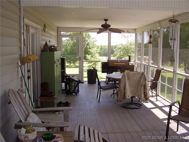 3521 S 240th Rd, Mo, MO 65685 - sunroom with ceiling fan