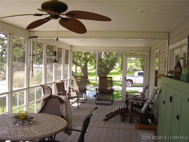 3521 S 240th Rd, Mo, MO 65685 - sunroom / solarium featuring ceiling fan and a healthy amount of sunlight