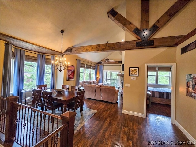 212 Weiskopf Way, Camdenton, MO 65020 - dining room with dark wood finished floors and a chandelier