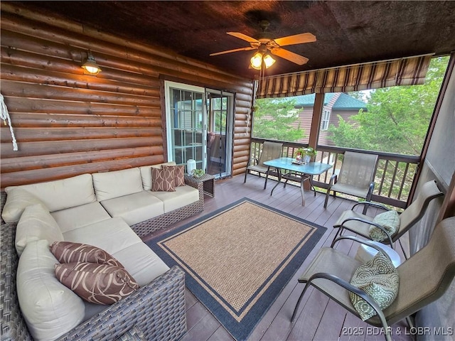 212 Weiskopf Way, Camdenton, MO 65020 - sunroom with an outdoor hangout area and ceiling fan