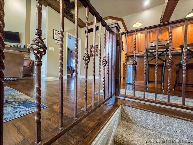 212 Weiskopf Way, Camdenton, MO 65020 - stairs with wood finished floors and baseboards