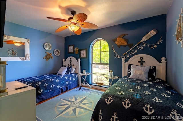 106 Bayliner Dr, Sunrise Beach, MO 65079 - bedroom featuring ceiling fan