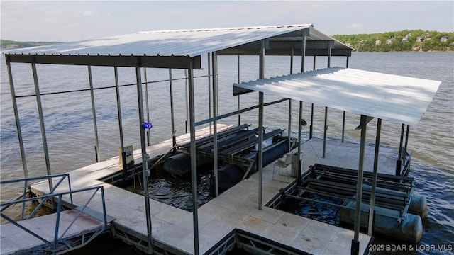 106 Bayliner Dr, Sunrise Beach, MO 65079 - dock area with boat lift and a water view