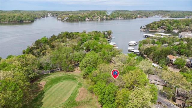 294 Moongate Dr, Osage Beach, MO 65065 - aerial view with a water view and view of golf course