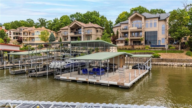559 Forestridge Ln, Sunrise Beach, MO 65079 - dock area with a water view and boat lift