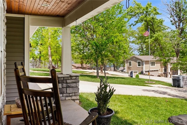 exterior space featuring covered porch