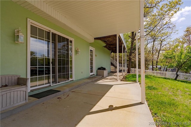 188 Bur Oaks Rd, Camdenton, MO 65020 - view of patio featuring stairway