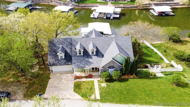 188 Bur Oaks Rd, Camdenton, MO 65020 - aerial view of property and surrounding area with a large body of water