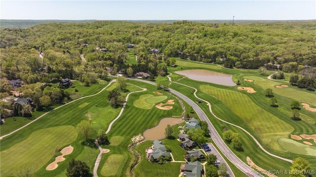 aerial view with a wooded view