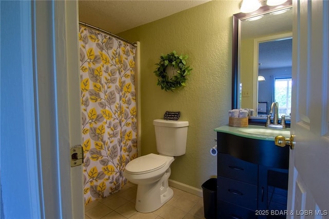 362 Hopetown Dr, Osage Beach, MO 65065 - bathroom featuring vanity, a textured wall, tile patterned floors, and toilet