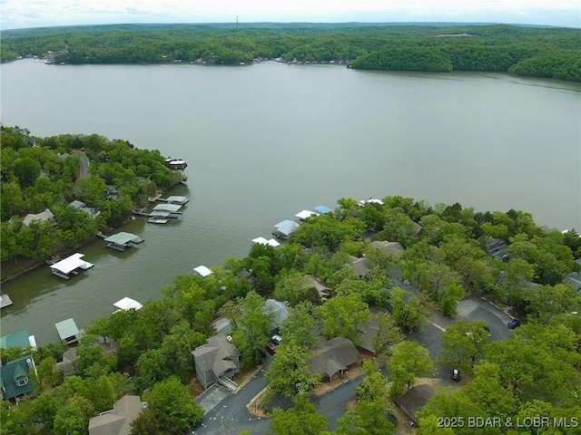 362 Hopetown Dr, Osage Beach, MO 65065 - bird's eye view featuring a water view and a view of trees