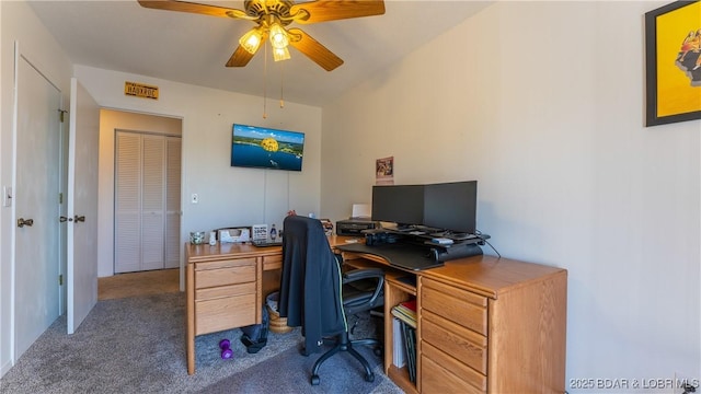 783 Winn Rd Unit 5F, Osage Beach, MO 65065 - carpeted home office with ceiling fan