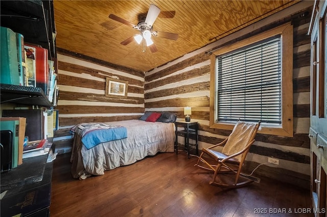 129 Vaughan Rd, Eldon, MO 65026 - bedroom with wooden ceiling, wood walls, and wood finished floors