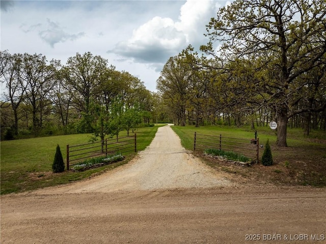 view of street featuring a rural view