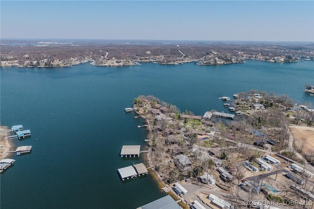 256 Lone Oak Pt Unit 15, Sunrise Beach, MO 65079 - bird's eye view with a water view