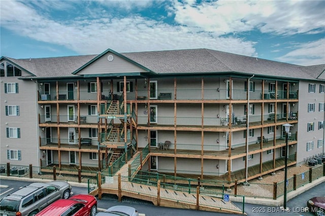 view of building exterior featuring central air condition unit